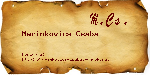 Marinkovics Csaba névjegykártya
