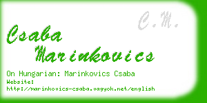 csaba marinkovics business card